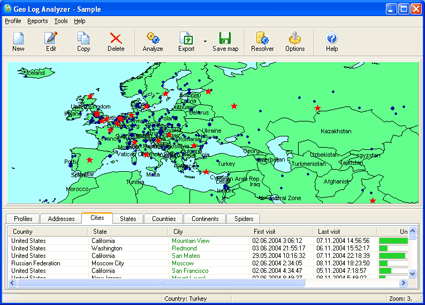 Geo Log Analyzer Screenshot